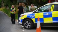 A police officer near the scene of a coach crash in Somerset. Pic: PA